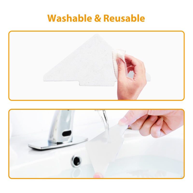 Sahhika Rug Tape, 10 Pcs Double Sided Non Slip Reusable Rug Stopper, Washable Rug Pad Grippers for Hardwood Floors, Tile Floors, Carpets, Floor Mats, Wall (White) - Image 3